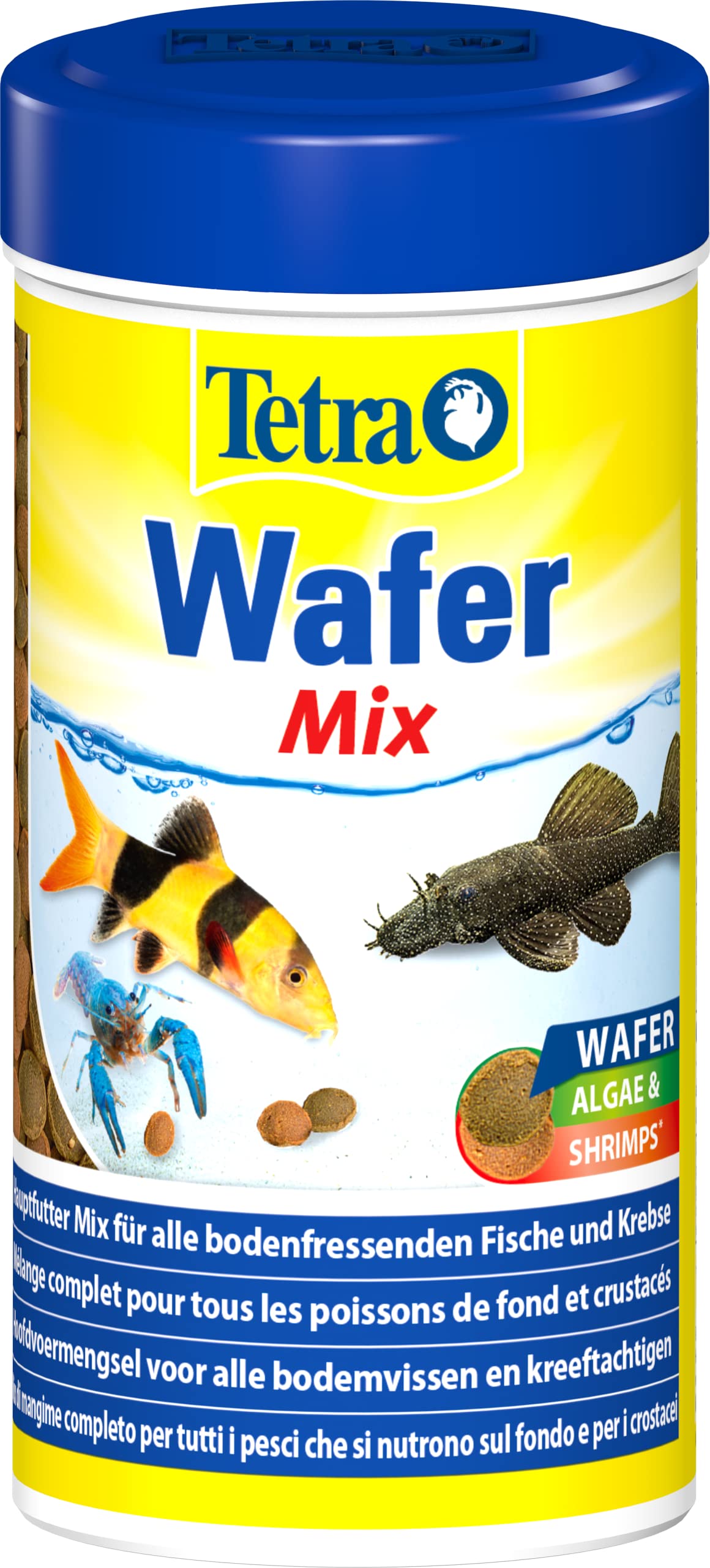 Tetra Wafer Mix – Fischfutter für alle Bodenfische (z.B. Welse) und Krebse, für gesundes Wachstum und eine bessere Widerstandskraft, 250 ml