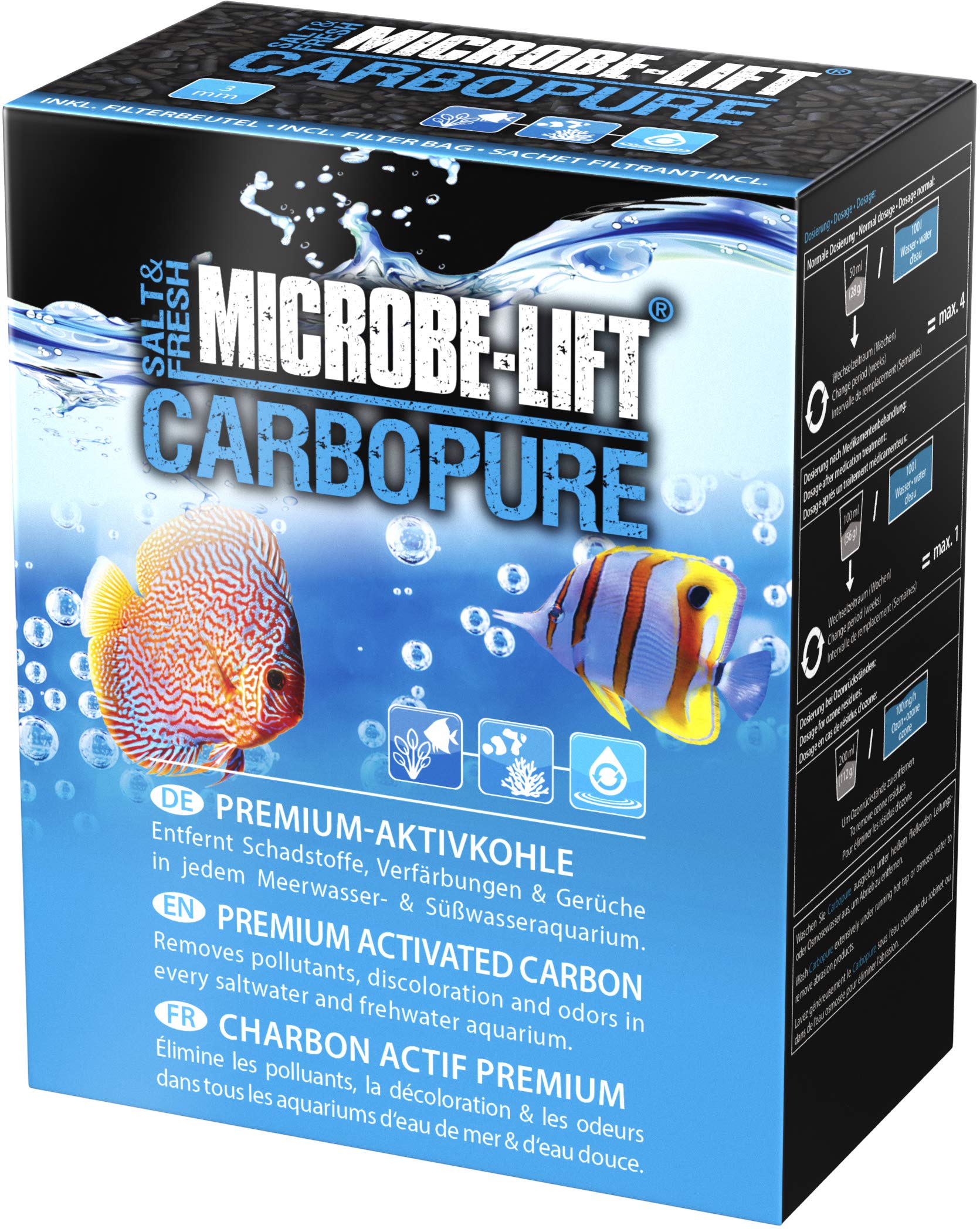 MICROBE-LIFT Carbopure – 1000 ml – Premium Aktivkohle, entfernt effektiv Verunreinigungen und Trübungen aus jedem Aquarium, dampfaktiviert & säuregewaschen.