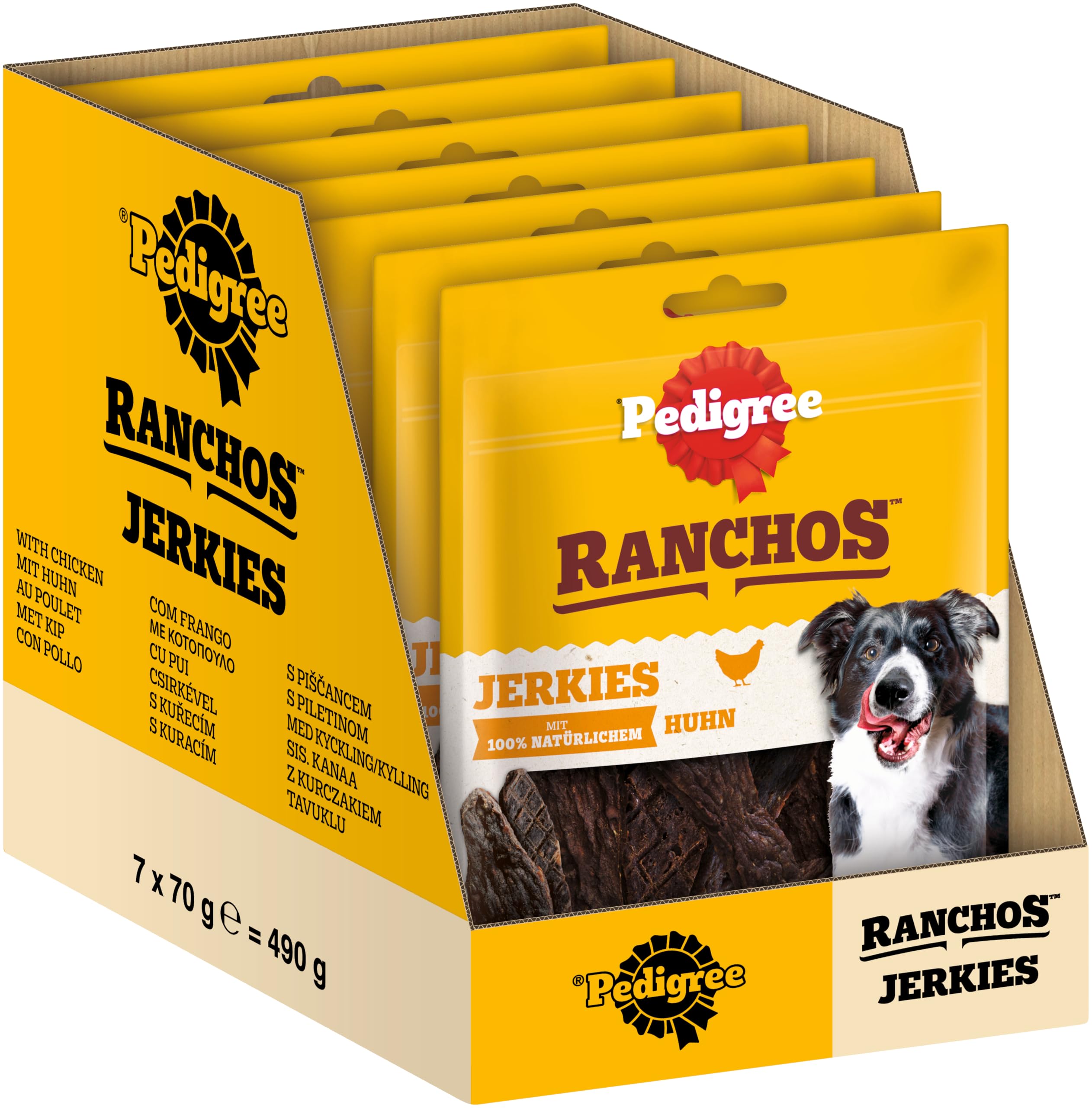 Pedigree Ranchos Originals – Weicher Hundesnack mit Huhn – Schonend getrocknet – Ideal für kleine und große Hunde – 7 x 70g