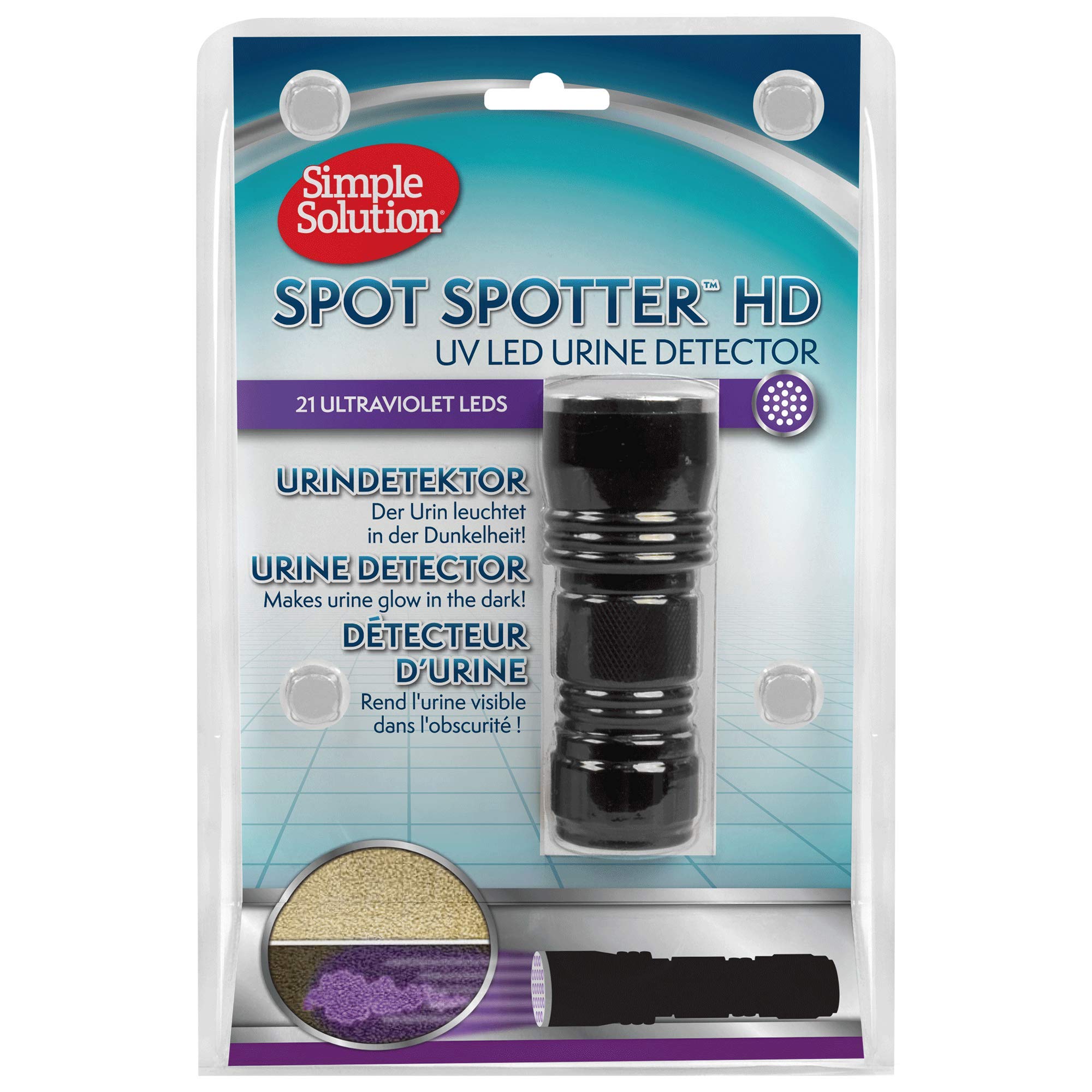 Simple Solution Spot Spotter UV-LED-Urindetektor zum Aufspüren und Beseitigen von Flecken und Gerüchen durch Haustierurin