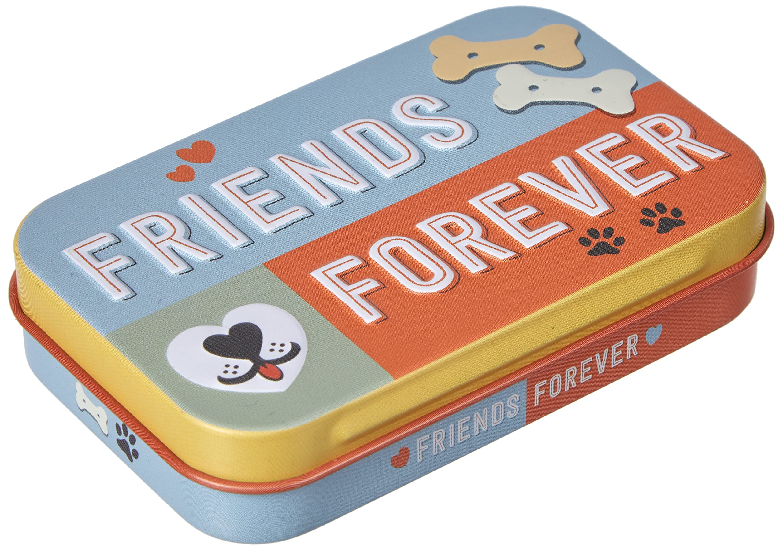 Nostalgic-Art Retro Leckerlidose, 6 x 9,5 x 2 cm, PfotenSchild – Friends Forever – Geschenk-Idee für Hunde-Besitzer, Hundeleckerli-Dose, Vintage Design