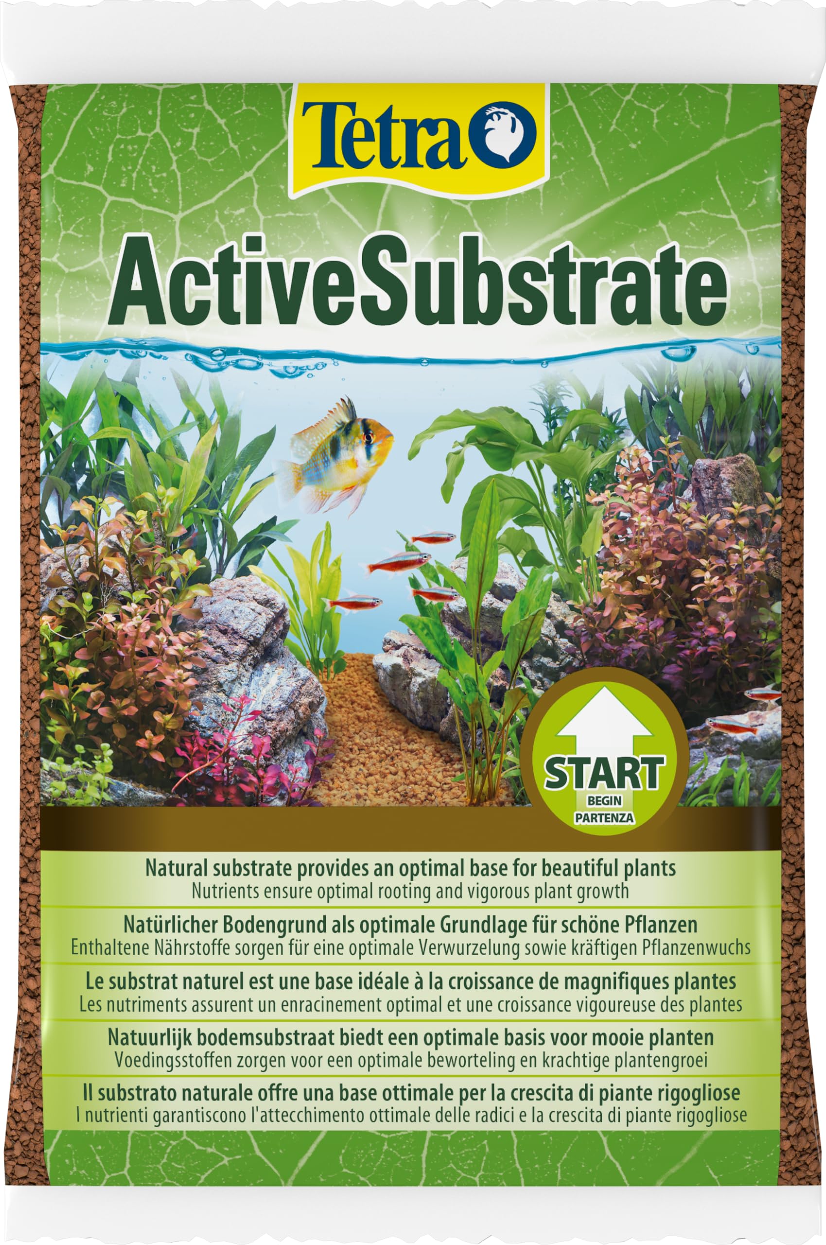 Tetra ActiveSubstrate – natürlicher Bodengrund aus wasserneutralen Tonmineralien für das Aquarium, Alternative zu Aquarienkies, 3 L Beutel