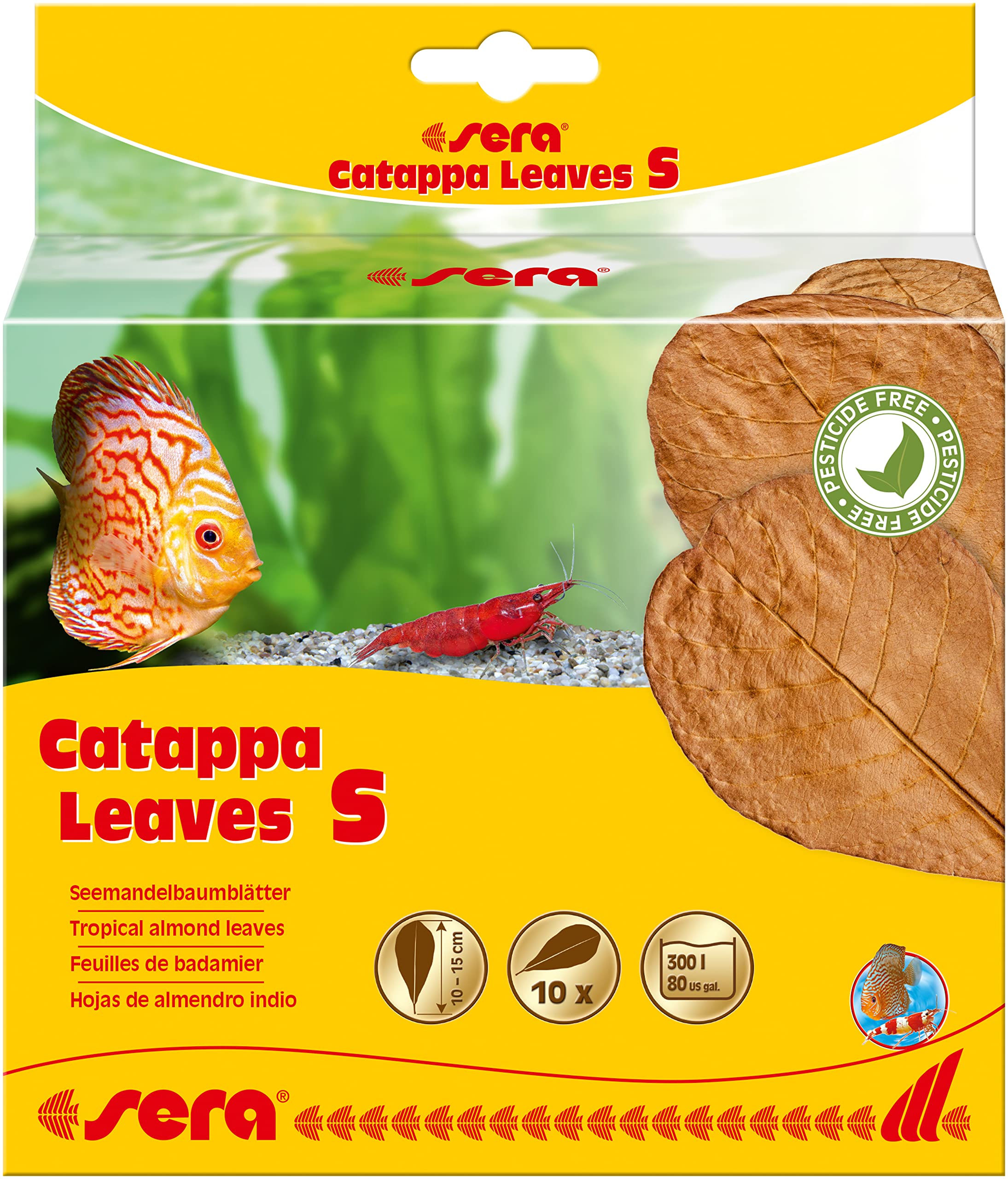 sera Catappa Leaves S 10-15 cm (10St) – Seemandelbaumblätter für die natürliche Wasseraufbereitung