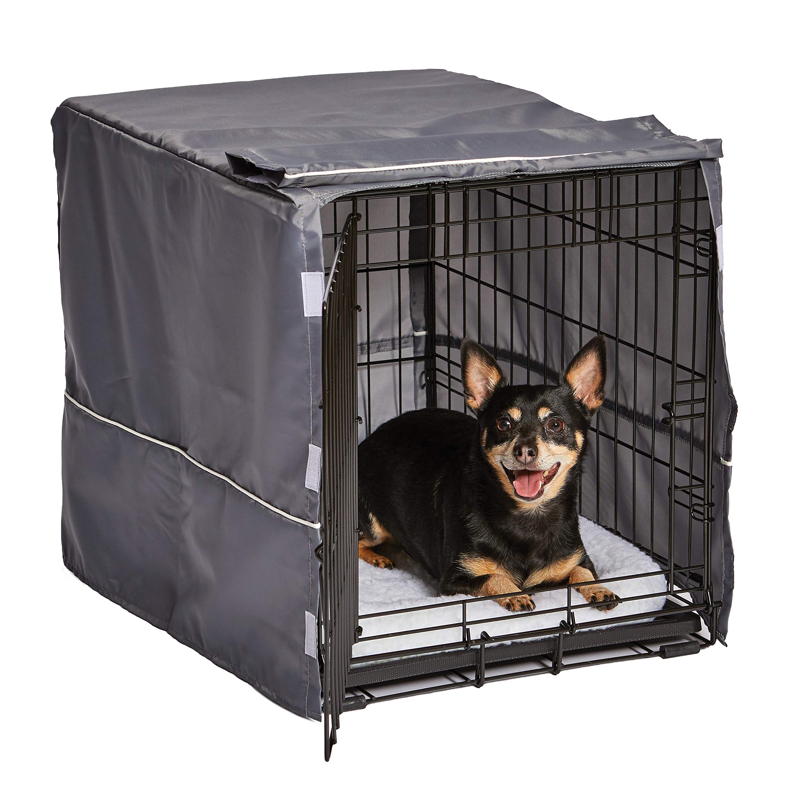 New World Pet Products MidWest BCVR-24GY Hundebox-Abdeckung, Sichtschutz für MidWest-Hundeboxen, maschinenwaschbar und trocknergeeignet; hellgraues Designer-Muster