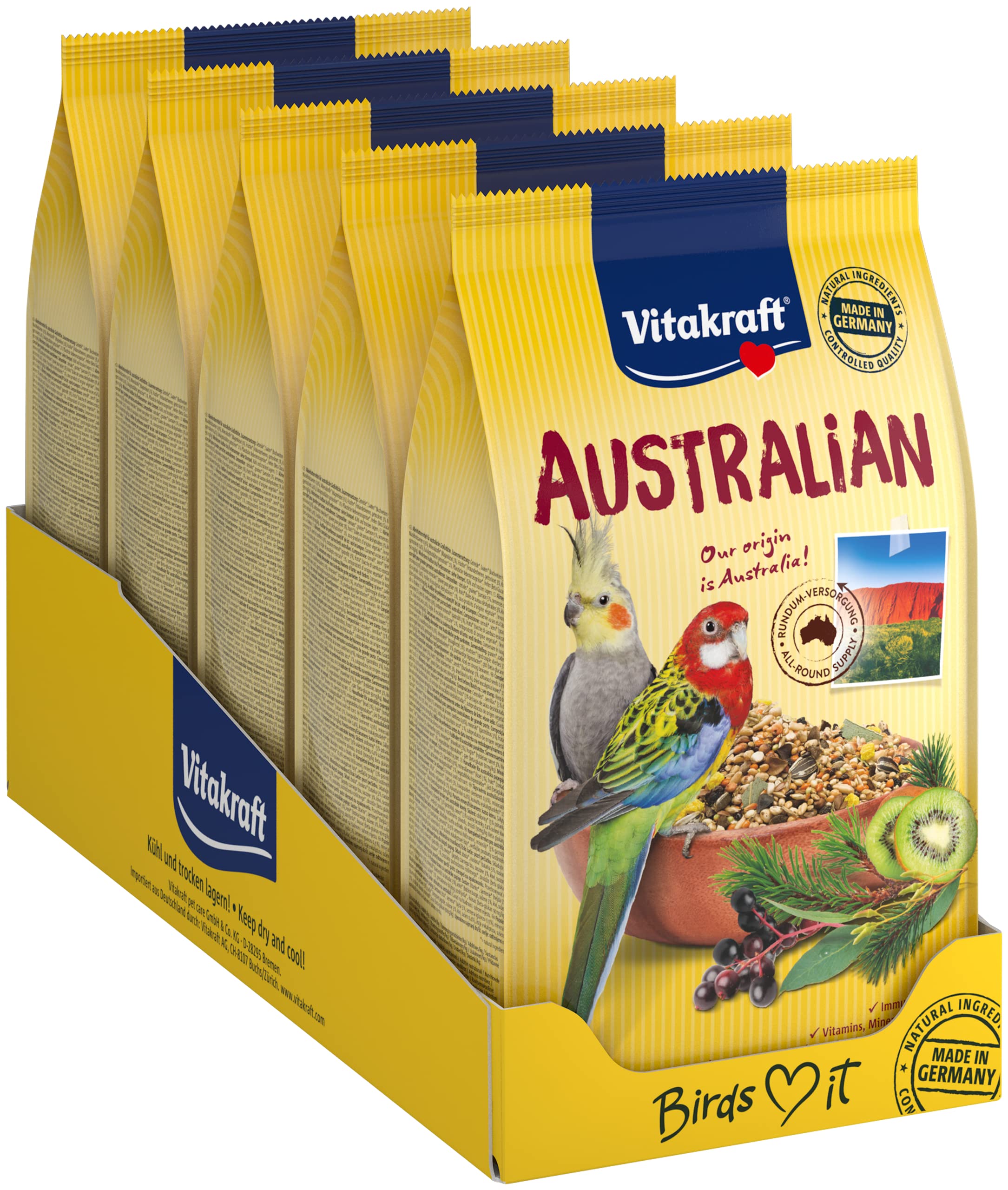 Vitakraft Vogelfutter australischer GS, Australian, 5x 750g