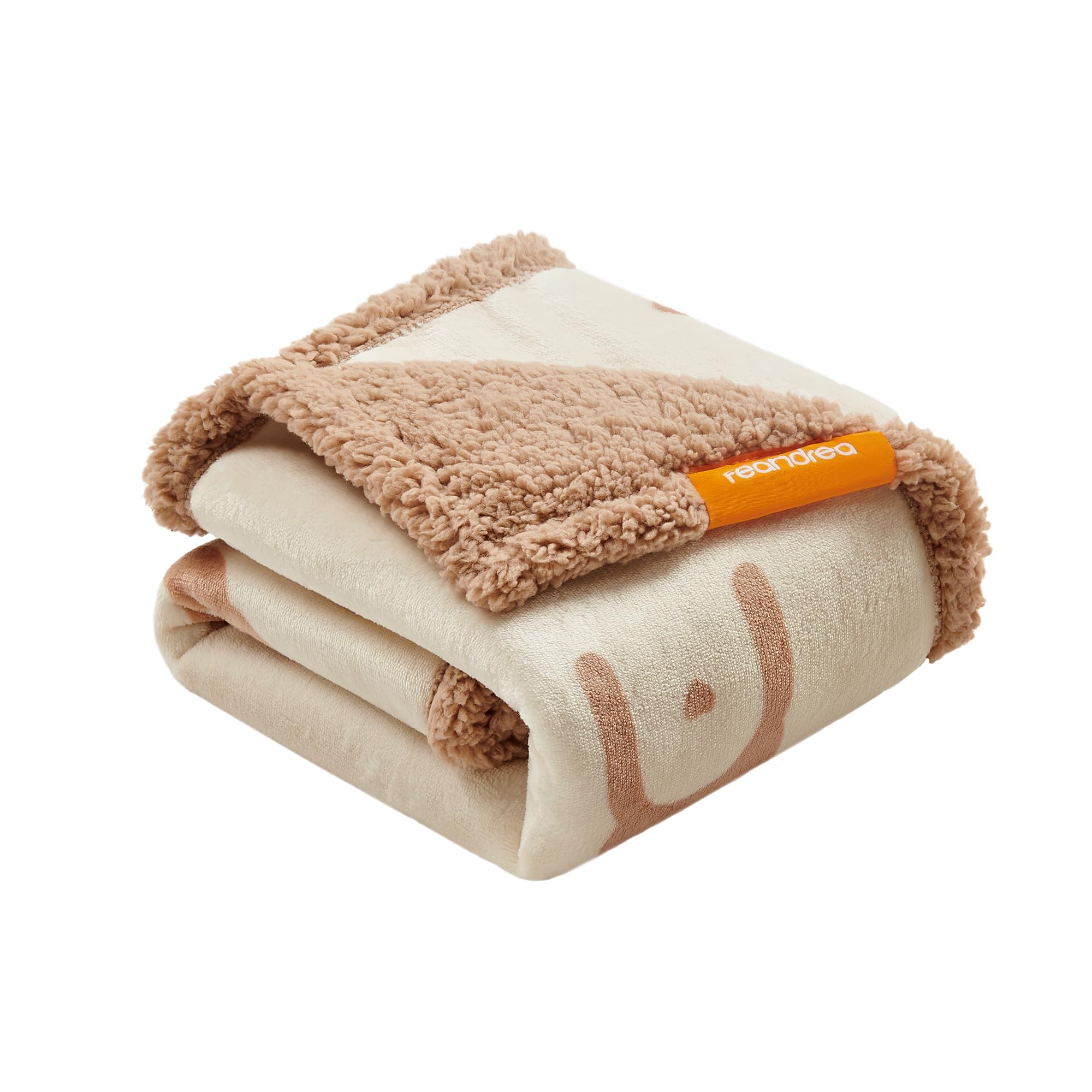 Feandrea wasserdichte Hundedecke, Sherpa Fleece Haustier Decke für Miniaturhunde und kleine Hunde, Katzen, 101 x 73 cm, M, maschinenwaschbar, beidseitiger Sofabezug-Schutz, beige PPB040K01