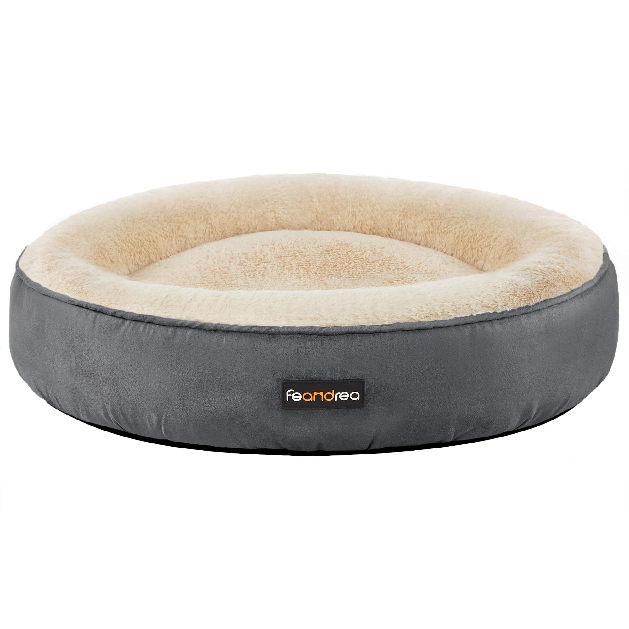 Feandrea Hundebett, Katzenbett, Donut, Ø 70 cm, dunkelgrau PGW070G02