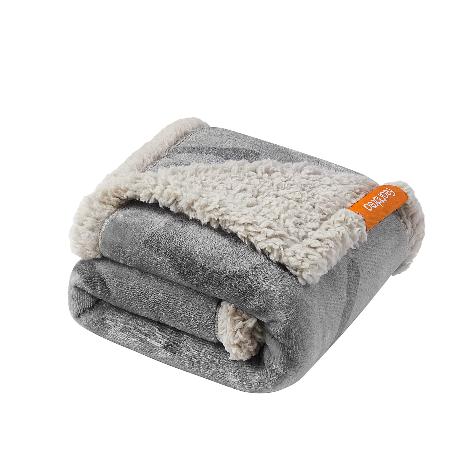 Feandrea wasserdichte Hundedecke, Sherpa Fleece Haustier Decke für Minihunde, Katzen, 73 x 63 cm, S, maschinenwaschbar, beidseitiger Sofabezug-Schutz, grau PPB029G01