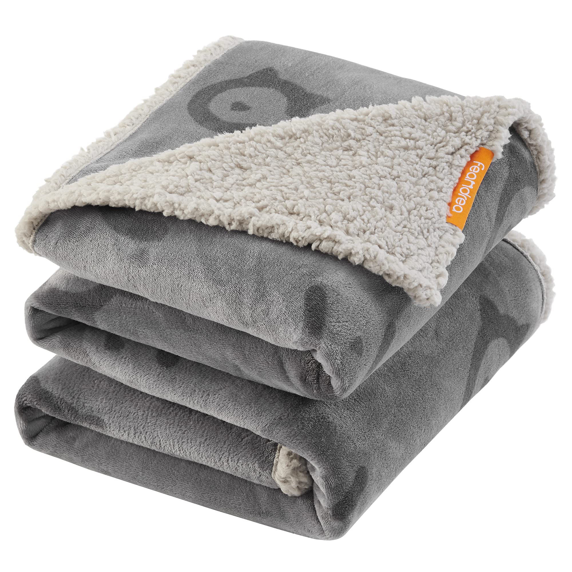 Feandrea wasserdichte Hundedecke, Sherpa Fleece Haustier Decke für große und extra große Hunde, Katzen, 203 x 152 cm, XXL, maschinenwaschbar, beidseitiger Sofabezug-Schutz, grau PPB080G01